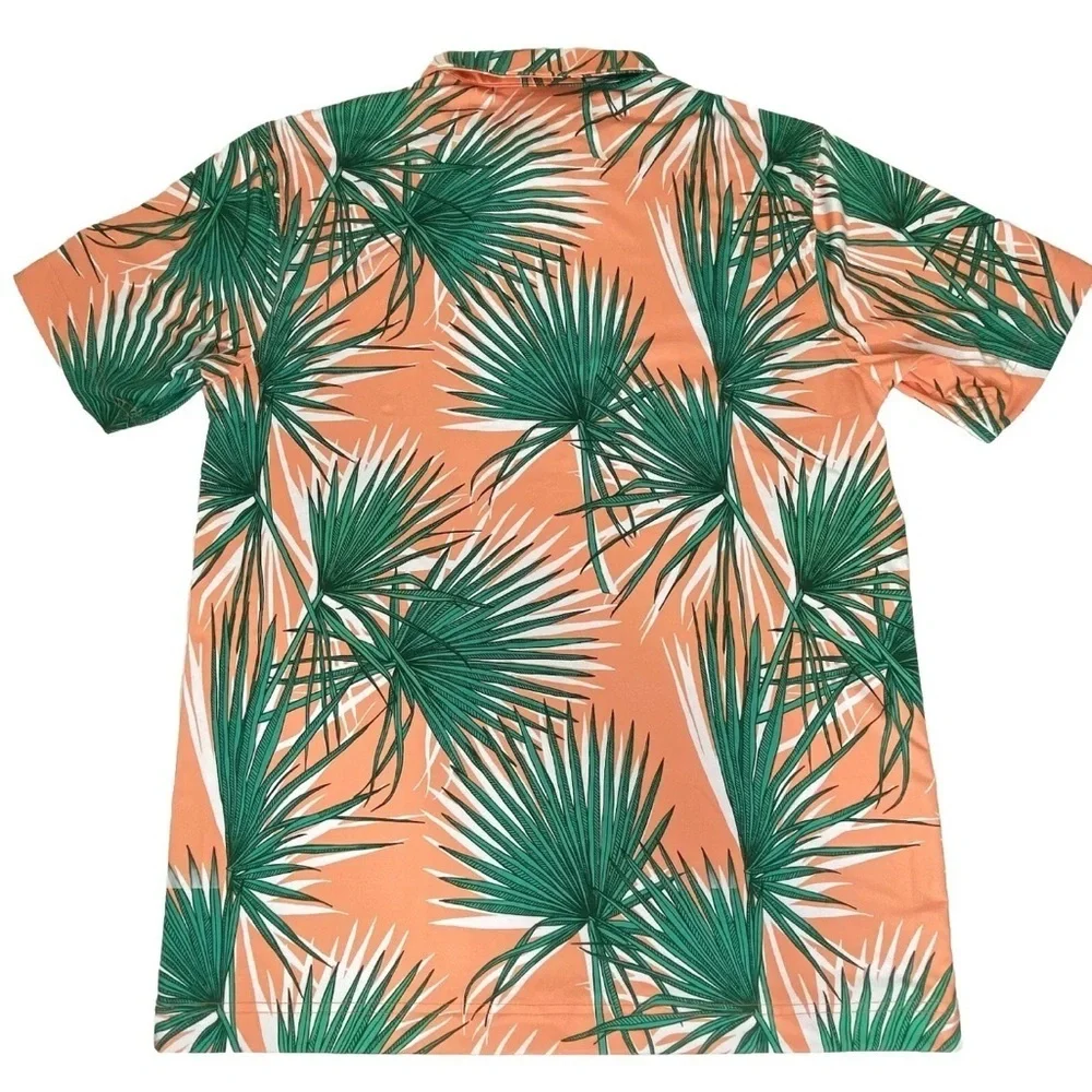 Waggle Palm Tree All Over Print Golf Polo Shirt - Picture 2 of 5